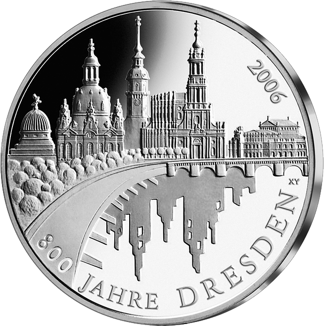 Die 10 Euro Gedenkmünze "800 Jahre Dresden"