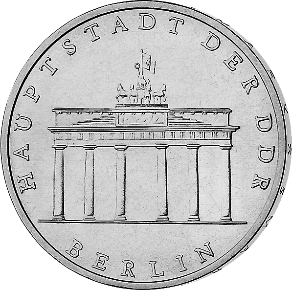 5 Mark DDR Gedenkmünze "Brandenburger Tor"!