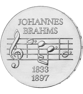 5 Mark DDR Gedenkmünze "75. Todestag von Johannes Brahms"!