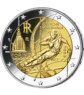 2 Euro Gedenkmünze "Olympische Winterspiele Turin" 2006 aus Italien