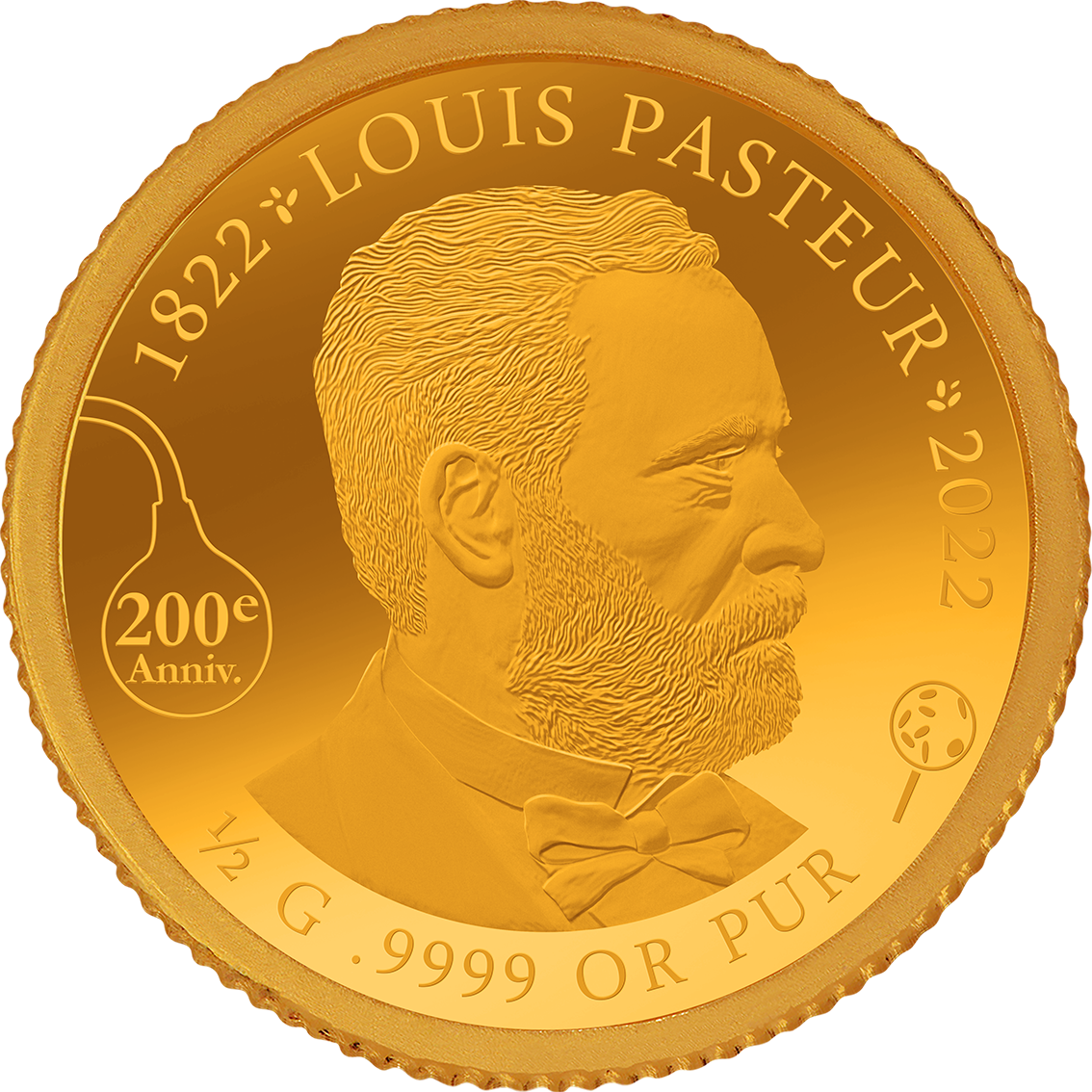 Monnaie en or pur «Louis Pasteur» 2022