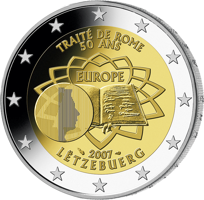 2 Euro Gedenkmünze "50 Jahre Römische Verträge" 2007 aus Luxemburg