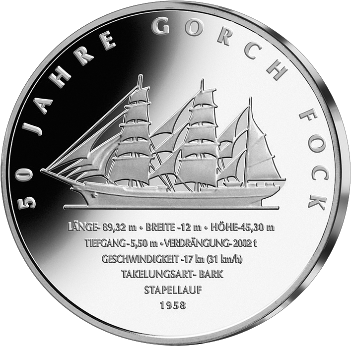 Die 10 Euro Gedenkmünze "50 Jahre Gorch Fock"