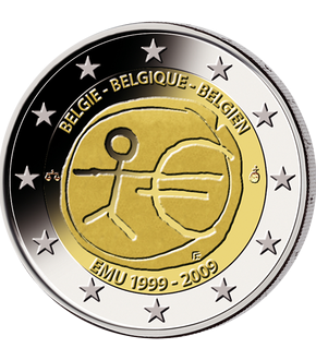 Monnaie de 2 Euros «10 ans de l'Union monétaire» Belgique 2009