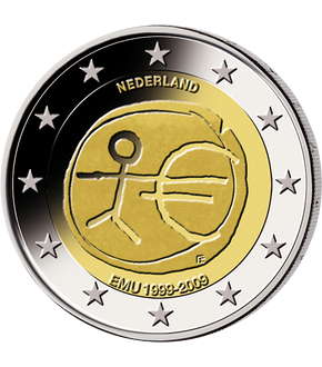 2 Euro Gedenkmünze "10 Jahre Wirtschafts- und Währungsunion" 2009 aus den Niederlanden