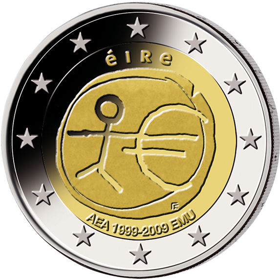 Monnaie de 2 Euros «10 ans de l'Union monétaire» Irlande 2009