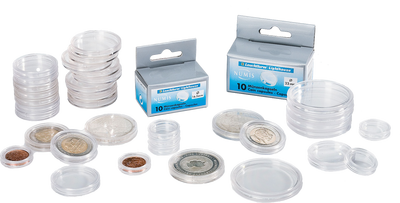 Runde Münzkapseln 100er Pack GRIPS mit Rand