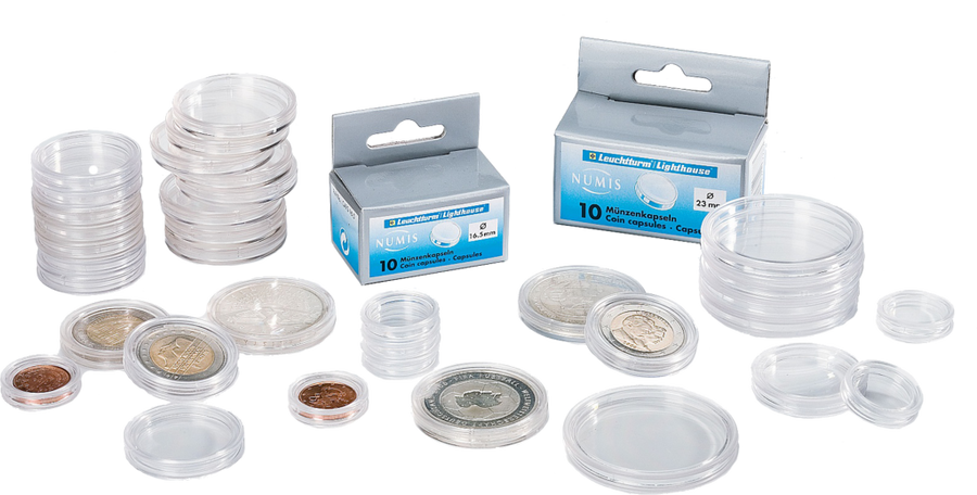 Dies ist das Münzkapseln 100er Pack CAPS mit Rand.