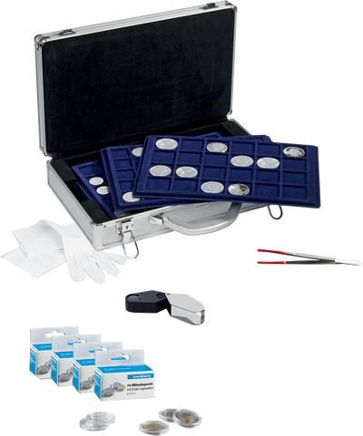 50-teiliges Zubehör-Set inklusive Münzkoffer und Tableaus