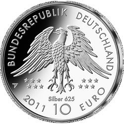 Rückseite einer 10-Euro-Gedenkmünze von 2011