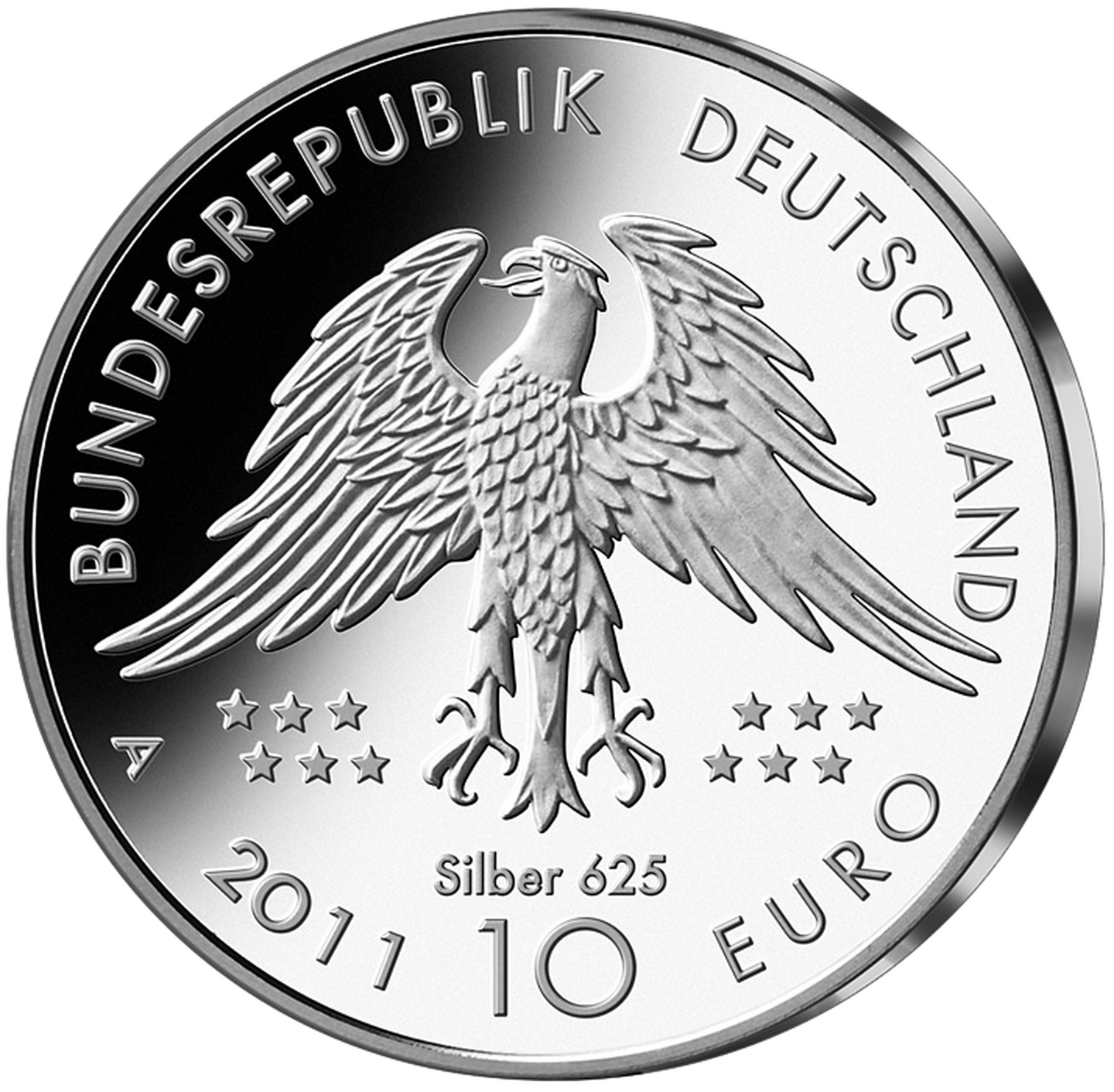 Rückseite einer 10-Euro-Gedenkmünze von 2011