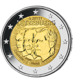 2 Euro Gedenkmünze "50. Jahrestag der Ernennung Jeans zum Statthalter" 2011 aus Luxemburg