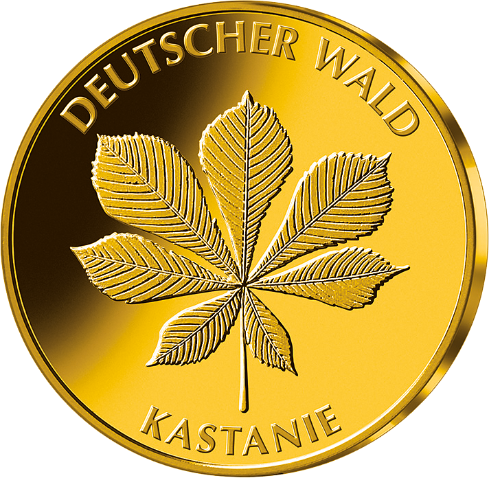 Die deutsche 20 Euro Goldmünze 2014 "Kastanie"