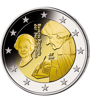 Monnaie de 2 Euros «500e anniversaire de la publication du livre L'Éloge de la Folie» Pays-Bas 2011