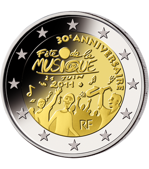 2 Euro Gedenkmünze "30 Jahre Fête de la Musique" 2011 aus Frankreich