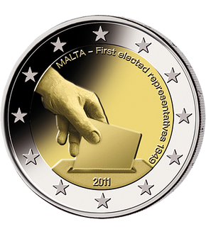 2 Euro Gedenkmünze "Wahl der ersten Volksvertreter" 2011 aus Malta