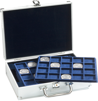 Münzkoffer inkl. 6 Tableaus
