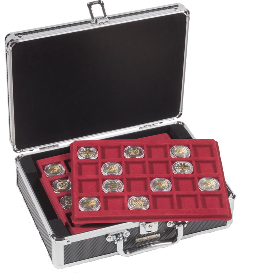 Der Mini-Münzen-Koffer mit Platz für bis zu 144 Münzen