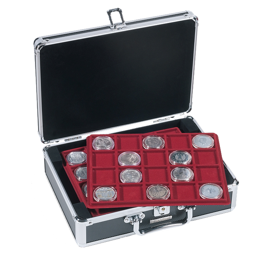 Der Mini-Münzen-Koffer mit Platz für bis zu 120 Münzen