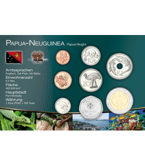 Kursmünzensatz-Motivkarte "Papua-Neuguinea"