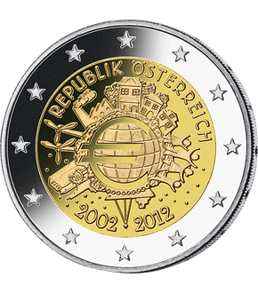 Monnaie de 2 Euros «10 ans de l'Euro» Autriche 2012 