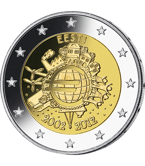 2 Euro Gedenkmünze "10 Jahre Euro" 2012 aus Estland