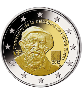 2 Euro Gedenkmünze "100. Geburtstag von Abbé Pierre" 2012 aus Frankreich