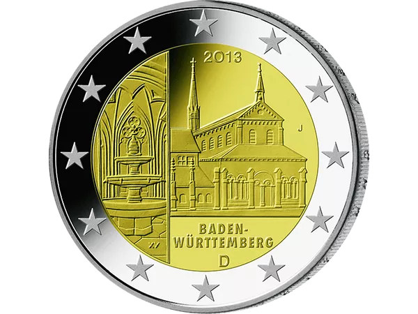 2-Euro-Münze von Baden-Württemberg mit dem Kloster Maulbronn