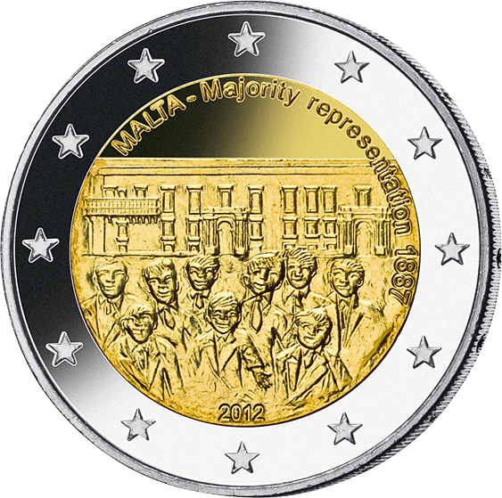 2 Euro Gedenkmünze "Mehrheitswahlrecht 1887" 2012 aus Malta