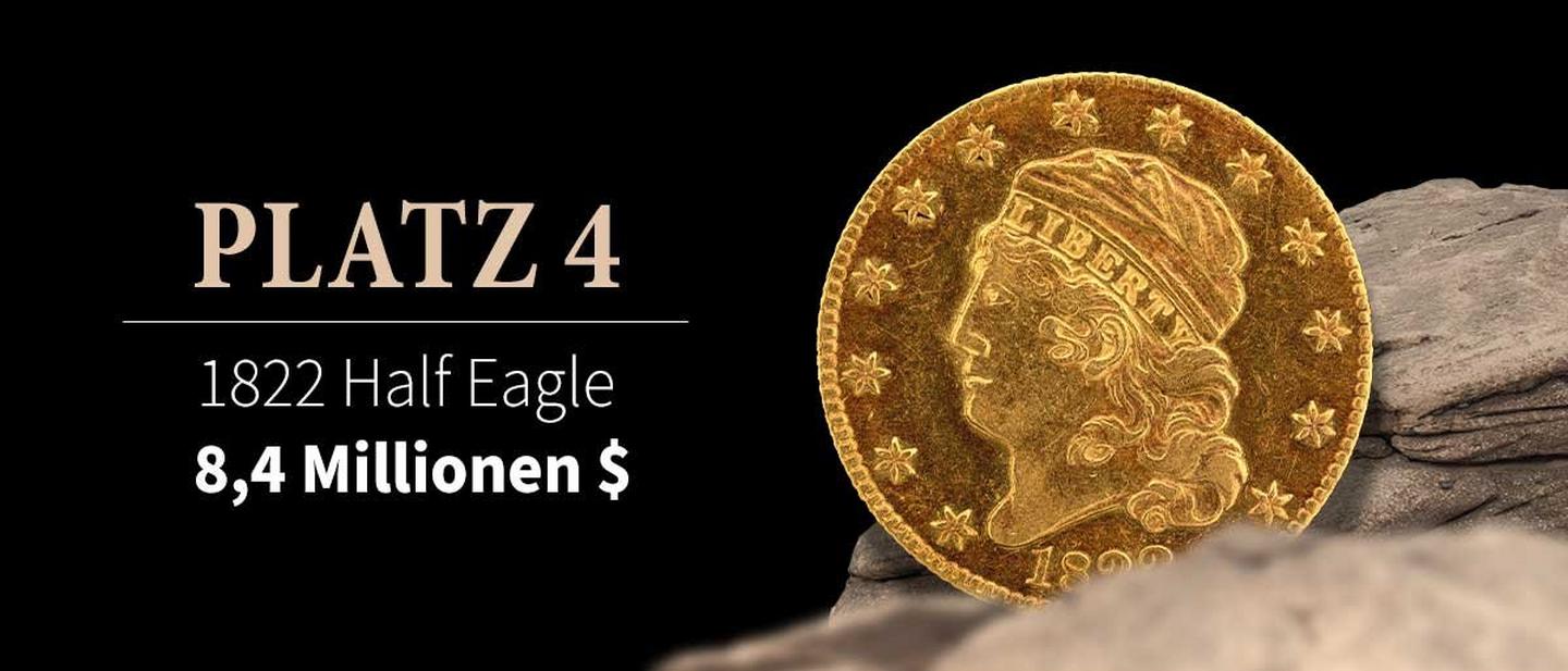 4. 1822 Half Eagle – 8,4 Millionen US-Dollar Vorderseite