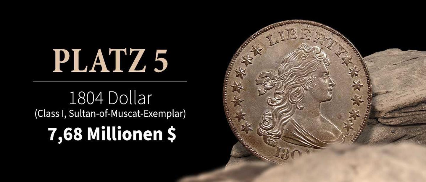 5. 1804 Dollar (Class I, Sultan-of-Muscat-Exemplar) – 7,68 Millionen US-Dollar Vorderseite
