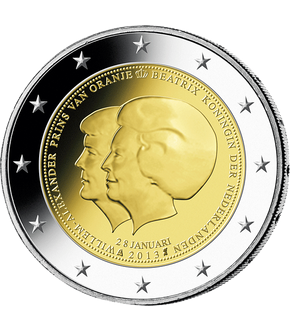2 Euro Gedenkmünze "Königin Beatrix und Prinz Willem-Alexander" 2013 aus den Niederlanden