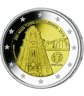 2 Euro Gedenkmünze "250 Jahre Glockenturm der Clérigos-Kirche" 2013 aus Portugal