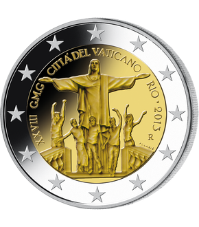 2 Euro Gedenkmünze "XXVIII. Weltjugendtag in Rio de Janeiro" 2013 aus dem Vatikan