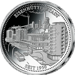 Silbermünze mit Eisenhüttenstadt