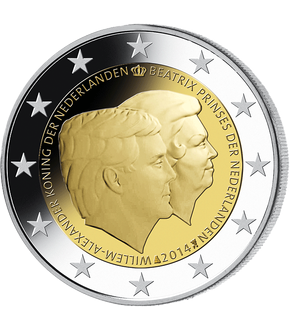 2 Euro Gedenkmünze "König Willem-Alexander und Prinzessin Beatrix" 2014 aus den Niederlanden