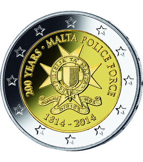 2 Euro Gedenkmünze "200 Jahre maltesische Polizei" 2014 aus Malta