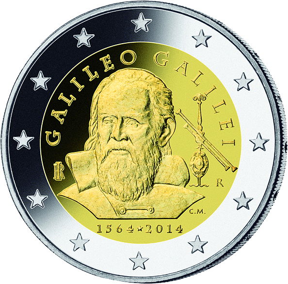 2 Euro Gedenkmünze "Galileo Galilei" 2014 aus Italien
