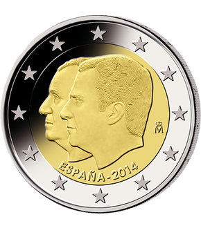 2 Euro Gedenkmünze "Proklamation von König Filipe VI." 2014 aus Spanien!
