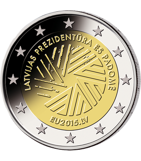 2 Euro Gedenkmünze "EU-Ratspräsidentschaft" 2015 aus Lettland!