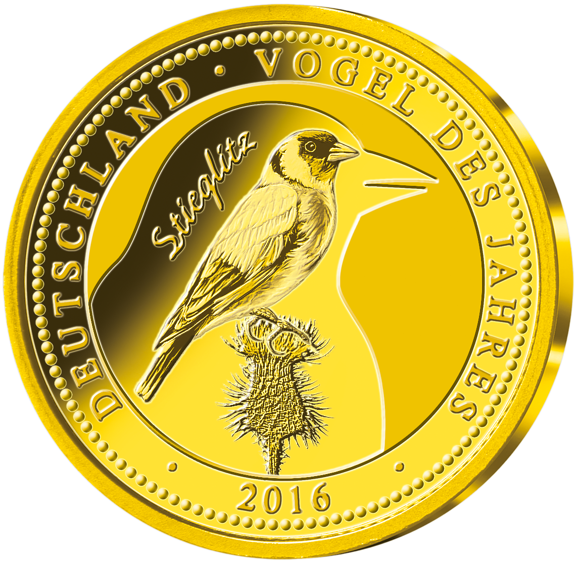 Gold-Gedenkmünze zum Vogel des Jahres 2016 