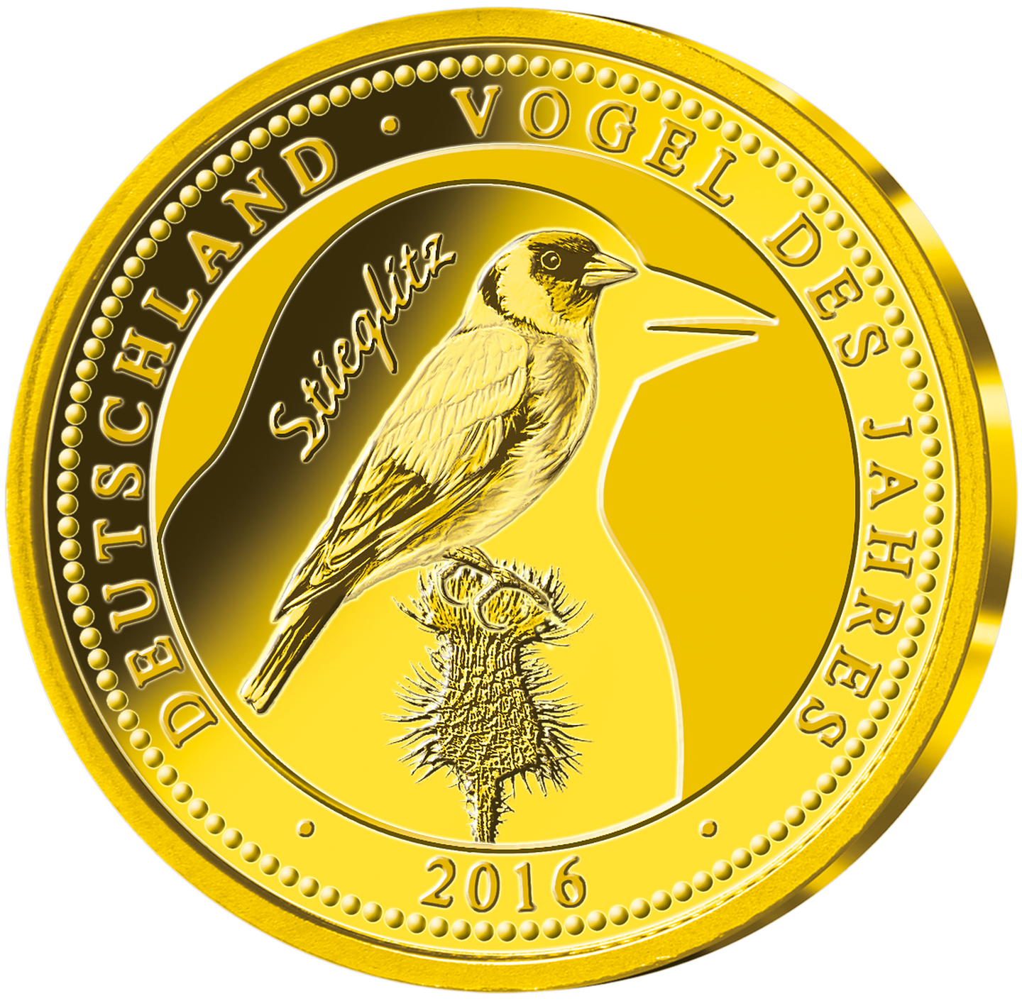 Gold-Gedenkmünze zum Vogel des Jahres 2016 