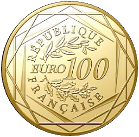 Pièce 100 euros or UEFA Société Française des Monnaies