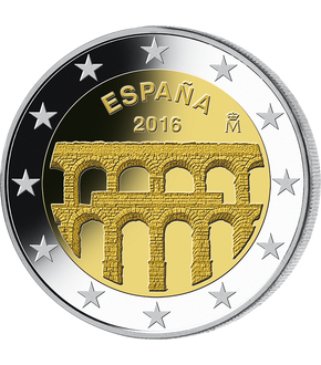 Spanien 2-Euro-Gedenkmünze 'UNESCO Weltkulturerbe - Aquädukt von Segovia'