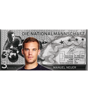 Offizieller Silber-Flatbar 'Die Nationalmannschaft' - Manuel Neuer - mit eingeprägtem Sicherheits-Merkmal!