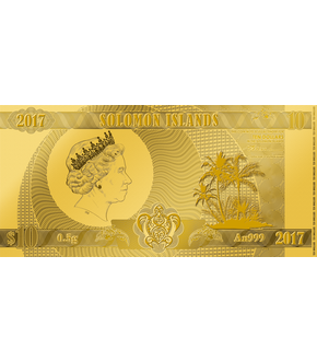 Gold-Münznote „Money of the World“, 10$ Solomon Island					