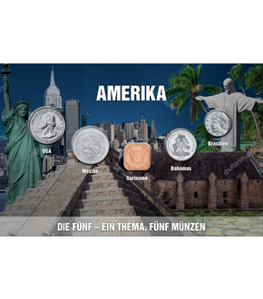 Die Fünf "Amerika" - 1 Thema 5 Münzen