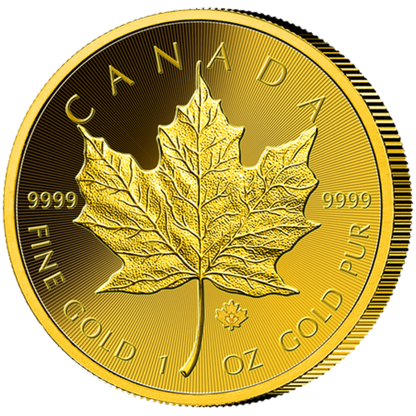 Goldgeprägte Maple Leaf mit Ahornblatt