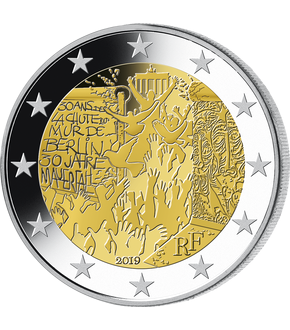 Set de 2 monnaies de 2€ « Chute du Mur de Berlin » France + Allemagne 2019