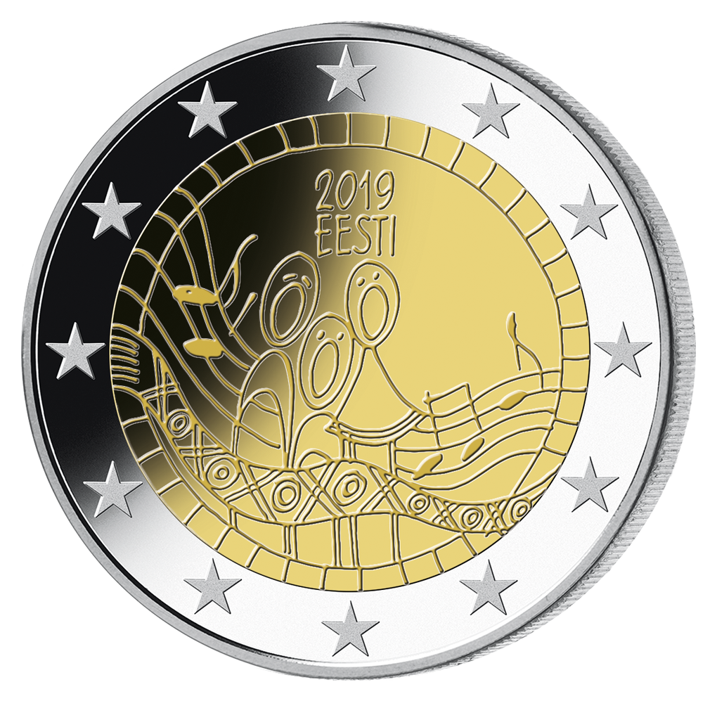 Monnaie de 2 Euros Estonie «150 ans du festival de la chanson estonienne» 2019